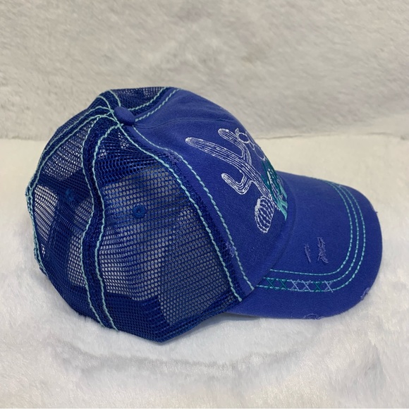Catchfly Womens Hat Baseball Cap "YIPPIE KI-YAY" Arrows Mesh Cactus Blue - Picture 6 of 10